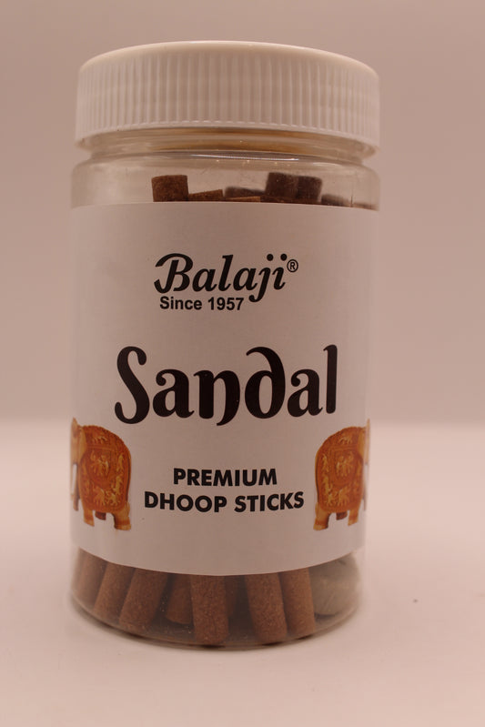 Balaji Sandal dhoop sticks jar, front