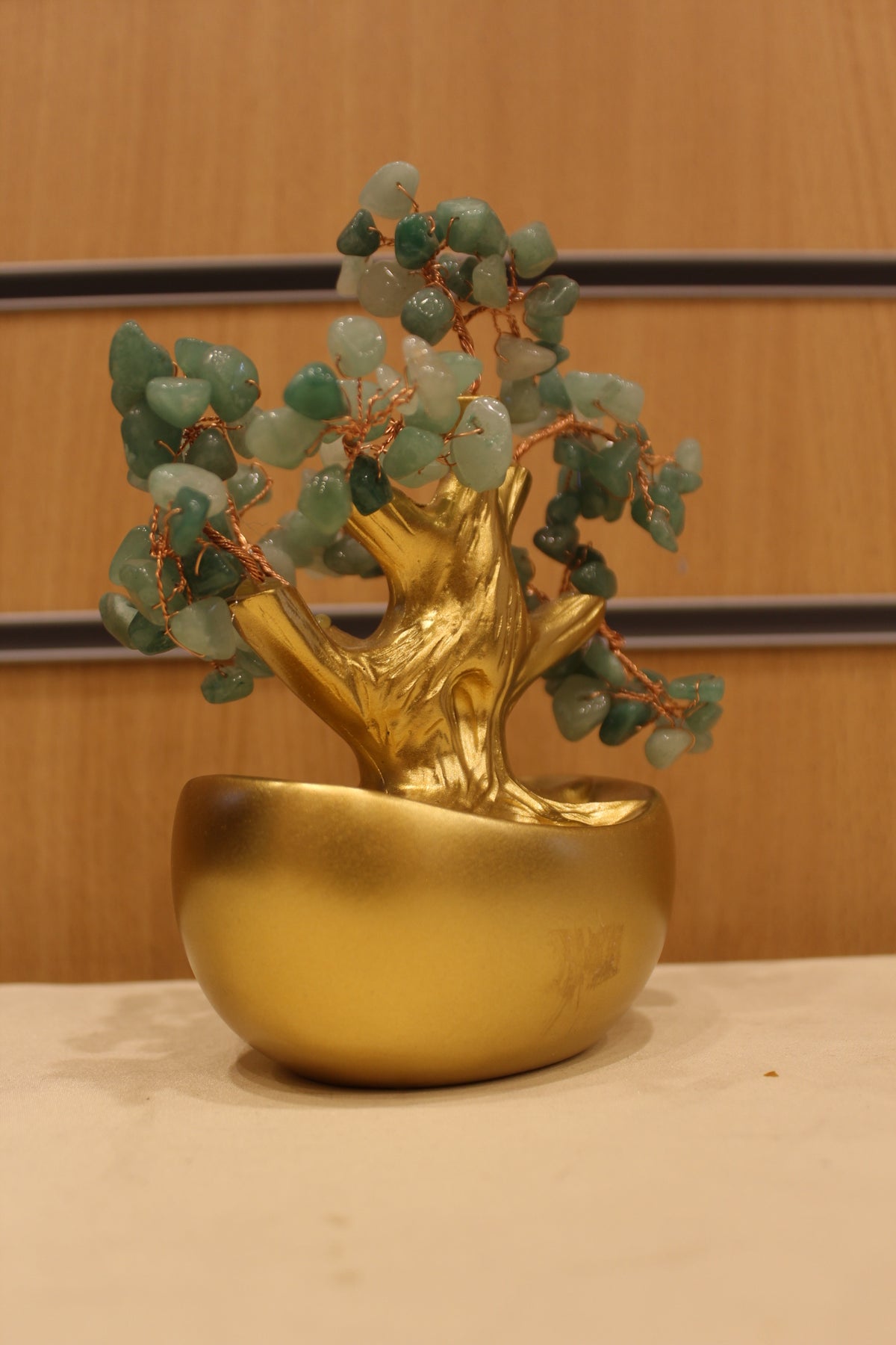 Crystal Money Tree for Vastu – Green stones – back view