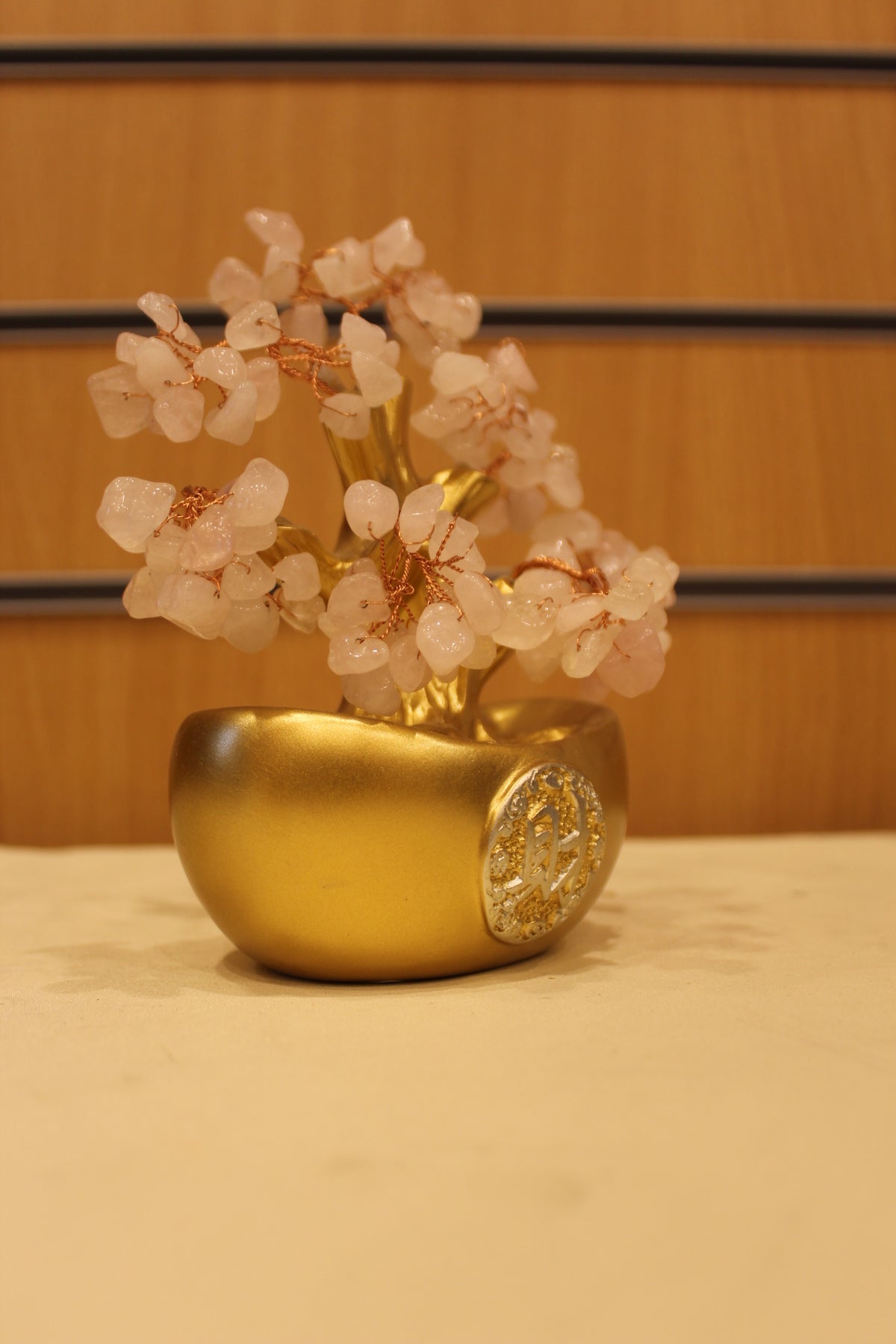 Crystal Money Tree for Vastu – Pink stones – left side view