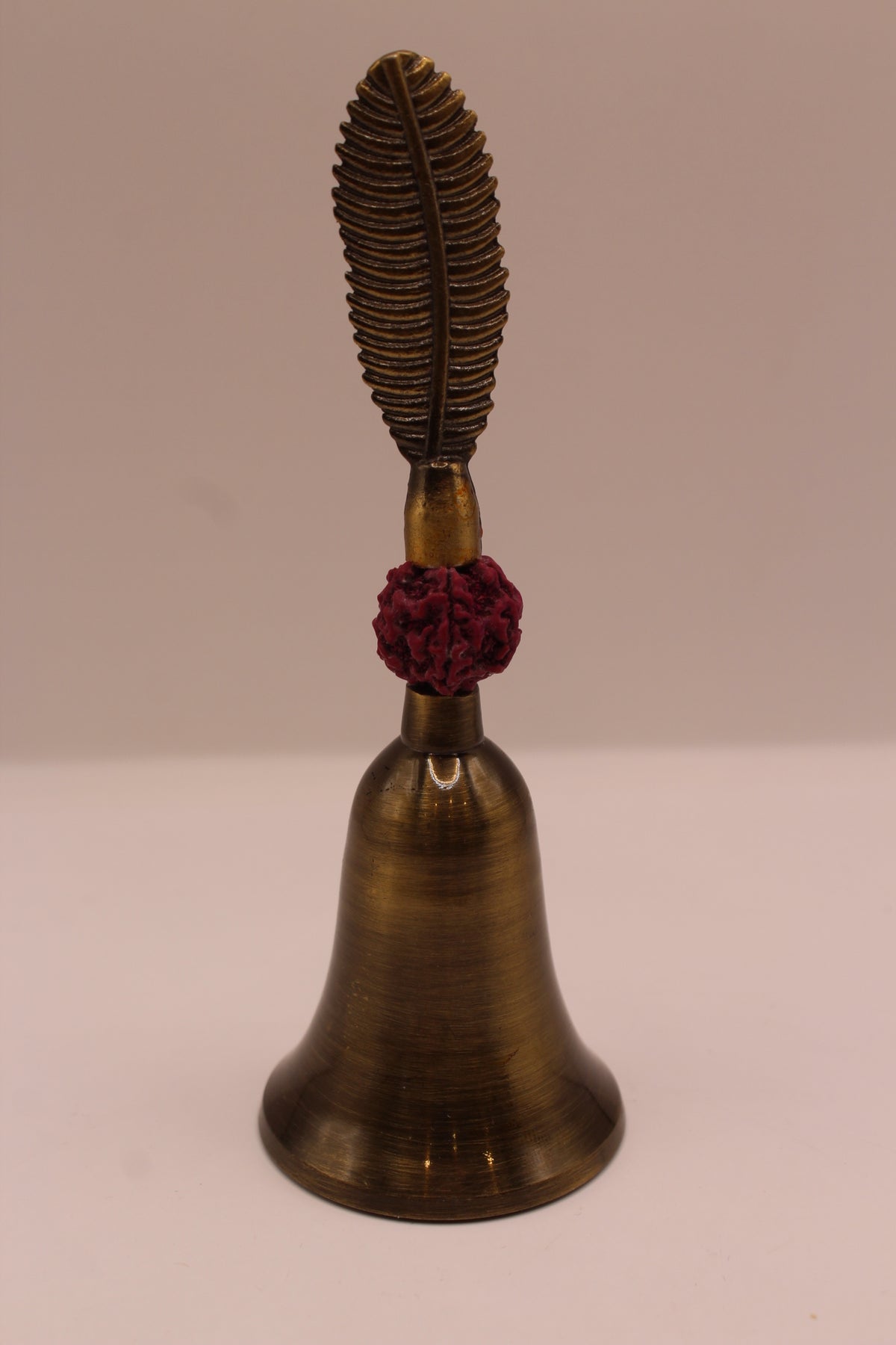 Rudraksha pooja bell, antique bronze, front