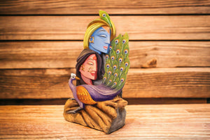 Radhe Krishna Hindu God Hindu fiber idol Blue