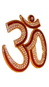 Hindu Religious Symbol OM Idol for Home,Car,Office ( 3.5cm x 3cm x 0.5cm) Red