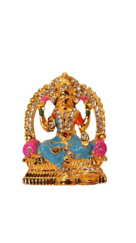 Laxmi Hindu God Hindu God laxmi fiber idol ( 2cm x 1.5cm x 0.4cm) Gold