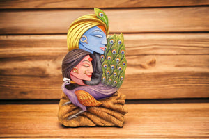 Radhe Krishna Hindu God Hindu fiber idol Blue