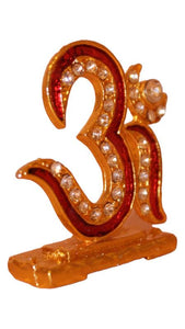 Hindu Religious Symbol OM Idol for Home,Car,Office ( 1.5cm x 1.5cm x 0.5cm) Gold