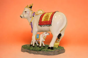 Cow with Calf Vastu,Positive Energy for Home offers Wealth,Prosperity White