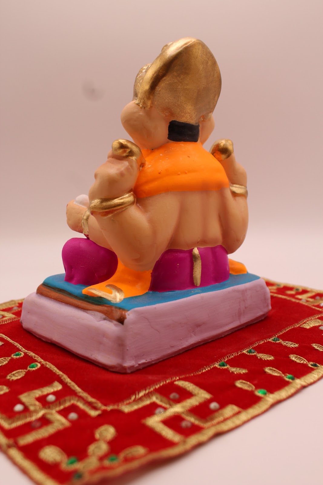 Eco-friendly 6 inch Ganesh idol, back view