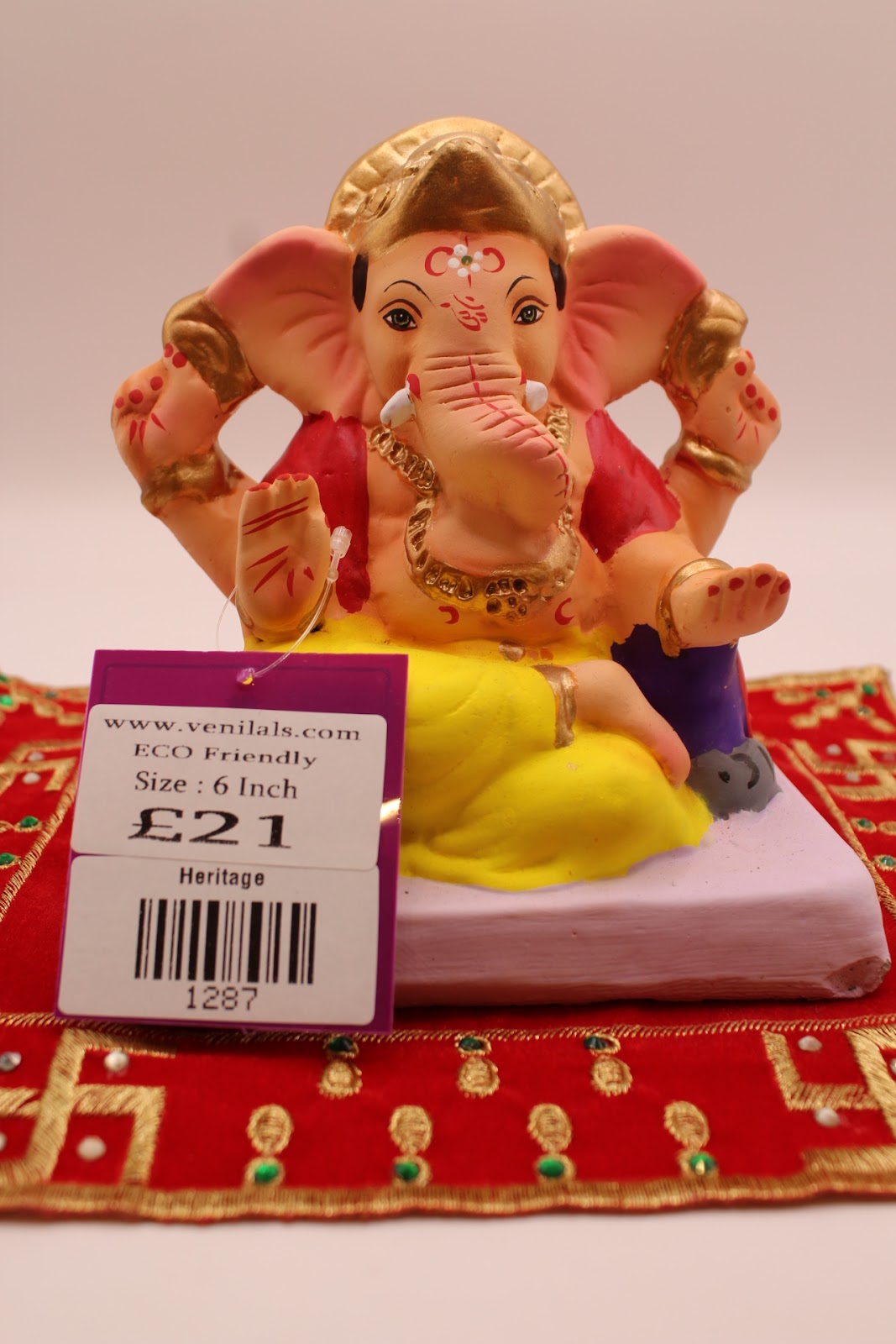 Eco-friendly 6 inch Ganesh idol with price tag