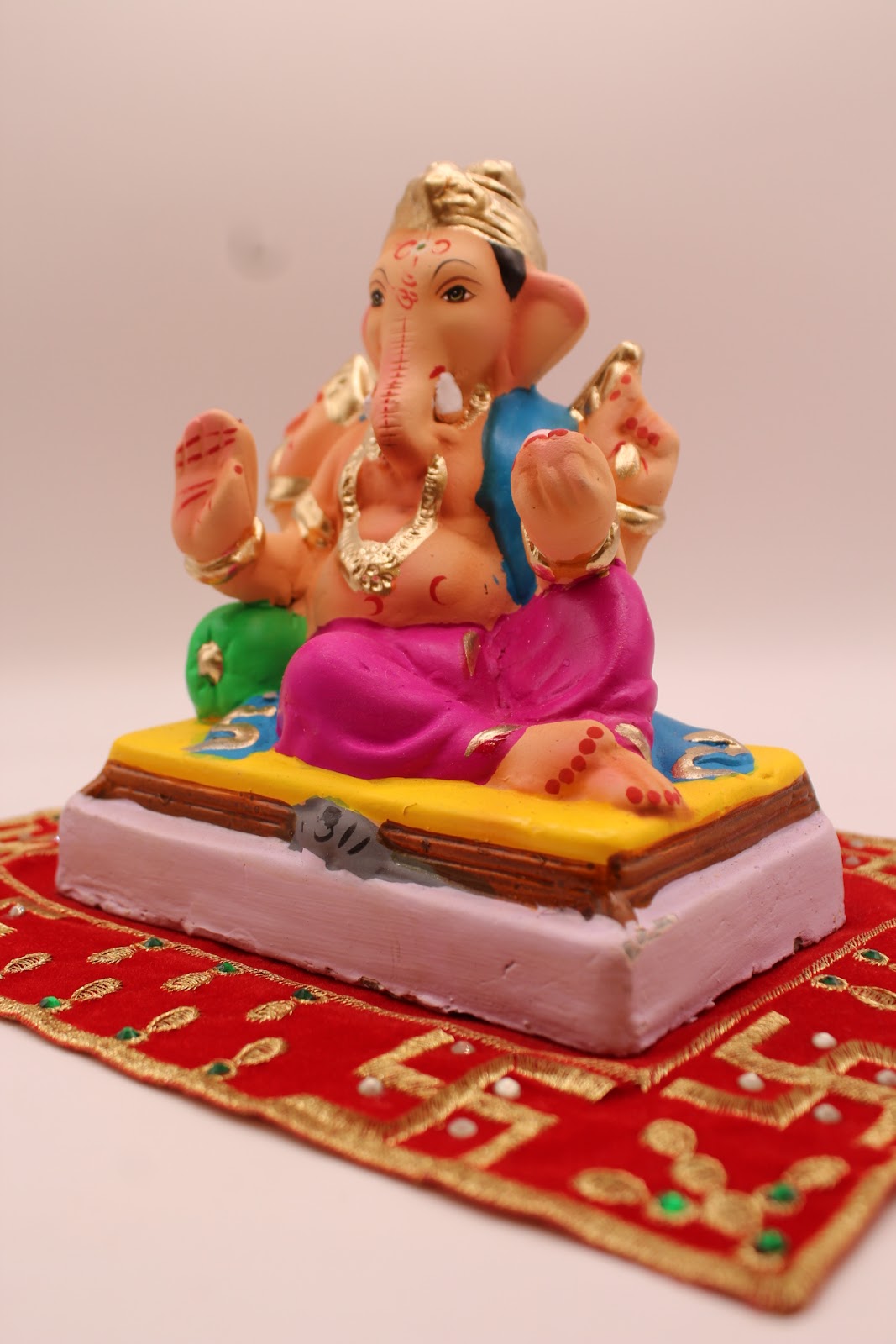 Eco-friendly 6 inch Ganesh idol, opposite side view