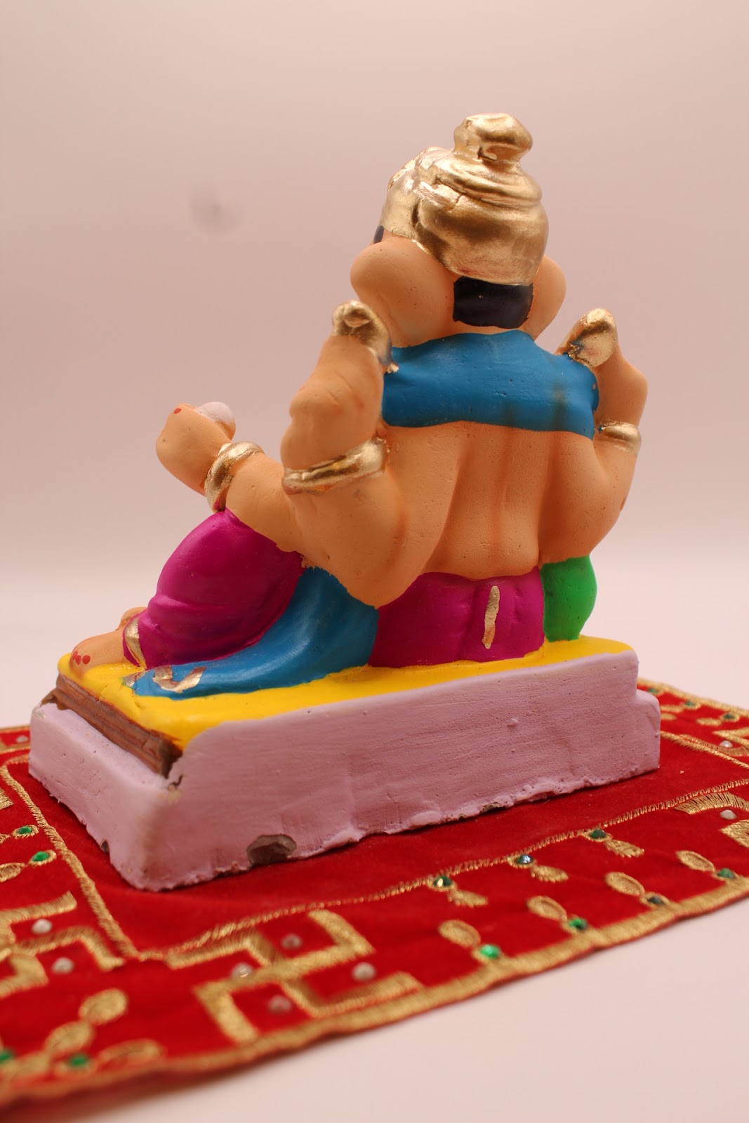 Eco-friendly 6 inch Ganesh idol, back view