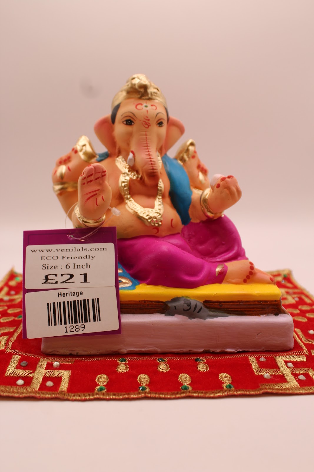 Eco-friendly 6 inch Ganesh idol with price tag