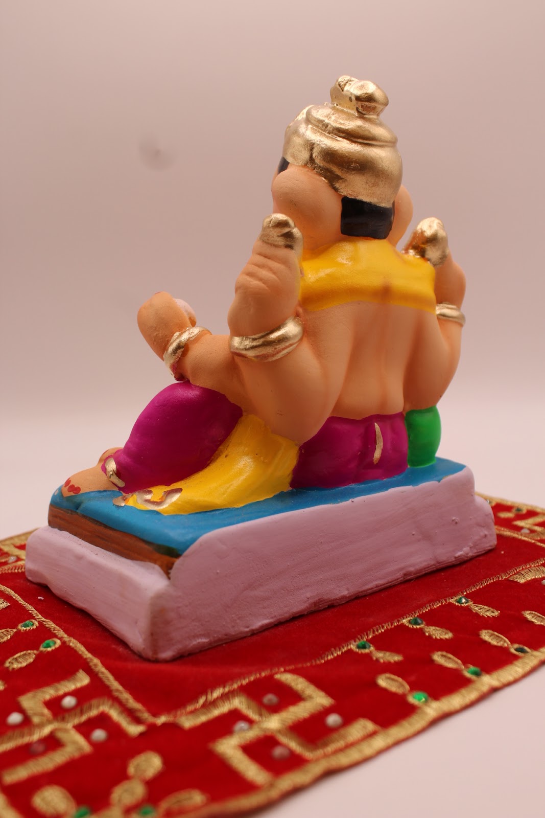 Eco-friendly 6 inch Ganesh idol, back view