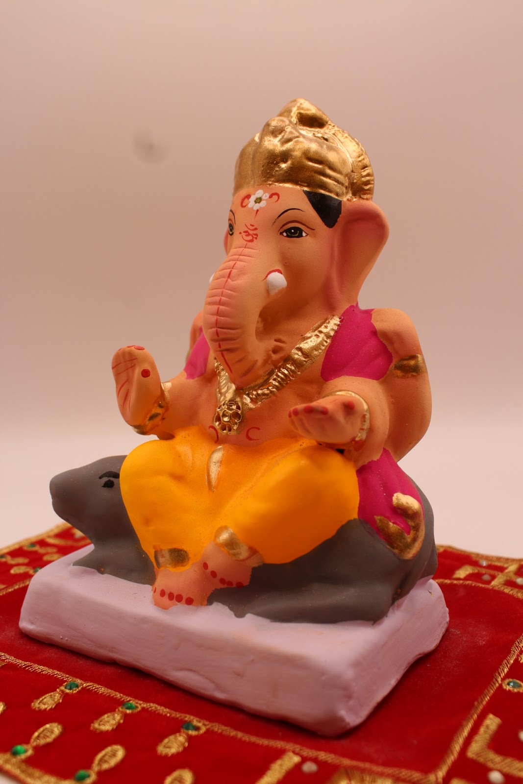 Eco-friendly 6 inch Ganesh idol, opposite side view
