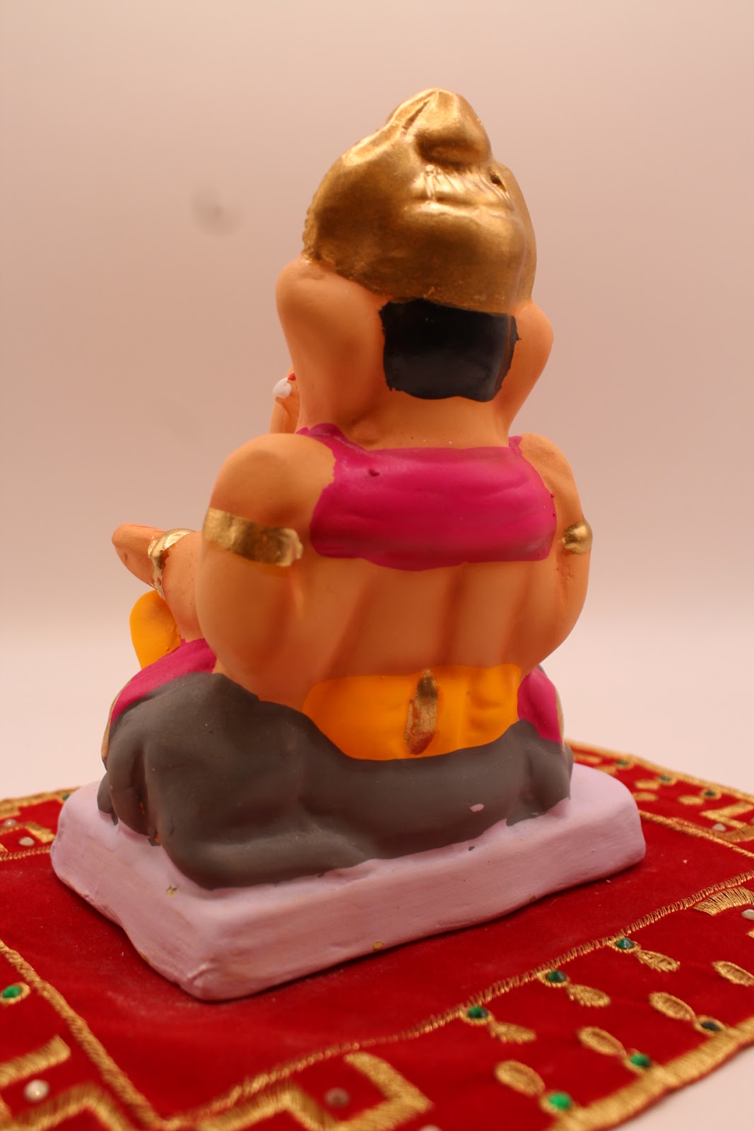 Eco-friendly 6 inch Ganesh idol, back view