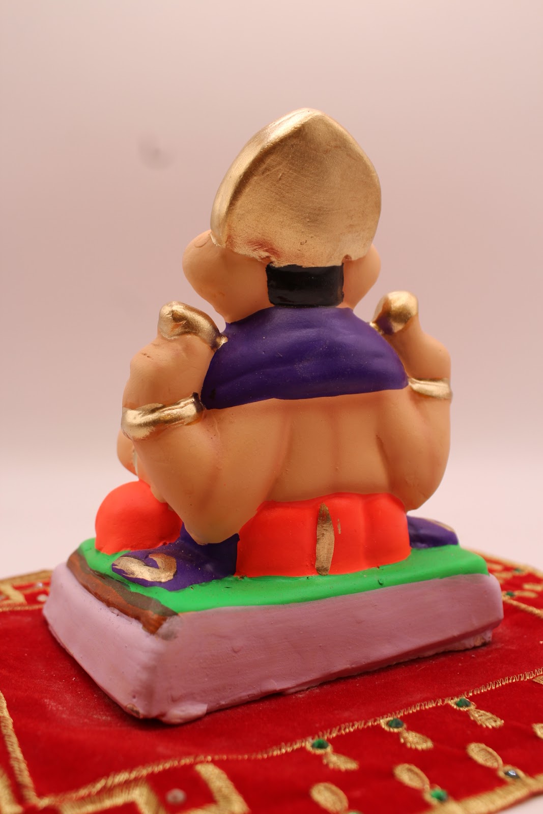 Eco-friendly 6 inch Ganesh idol, back view