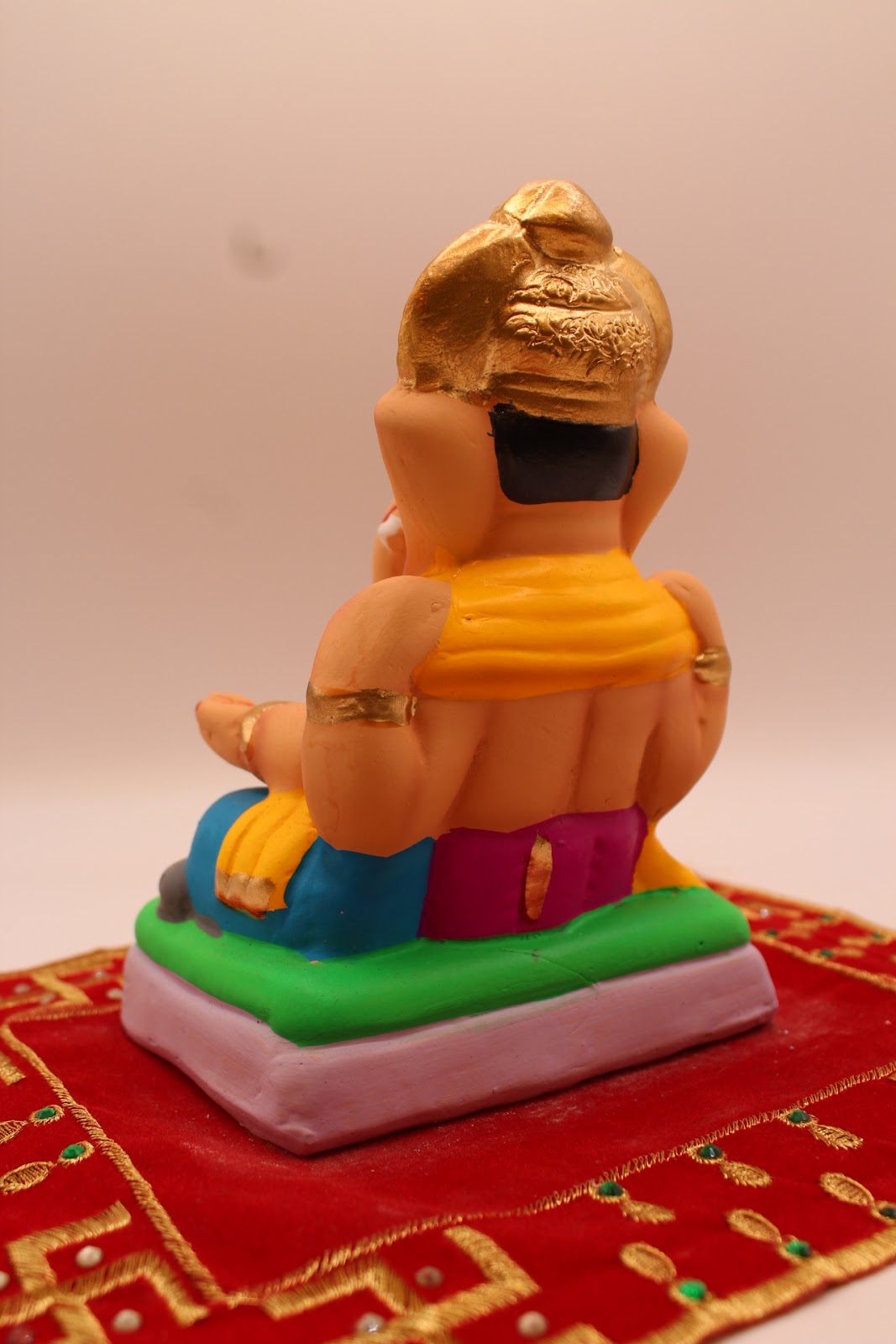 Eco-friendly 6 inch Ganesh idol, back view