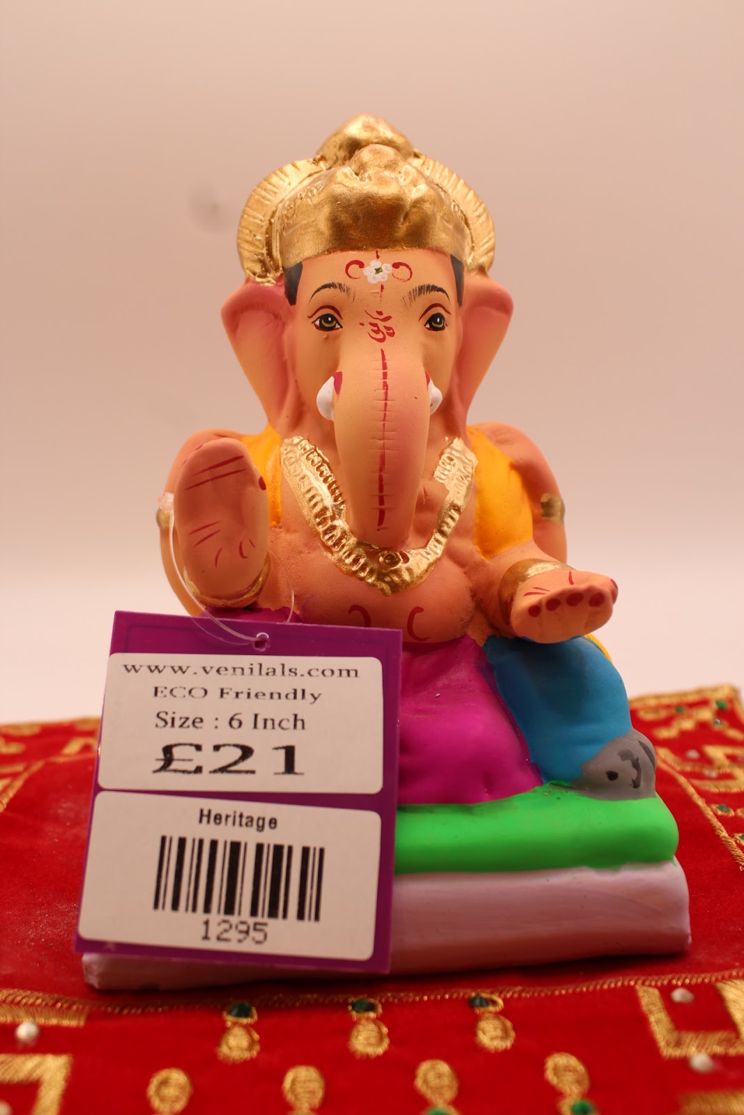 Eco-friendly 6 inch Ganesh idol with price tag