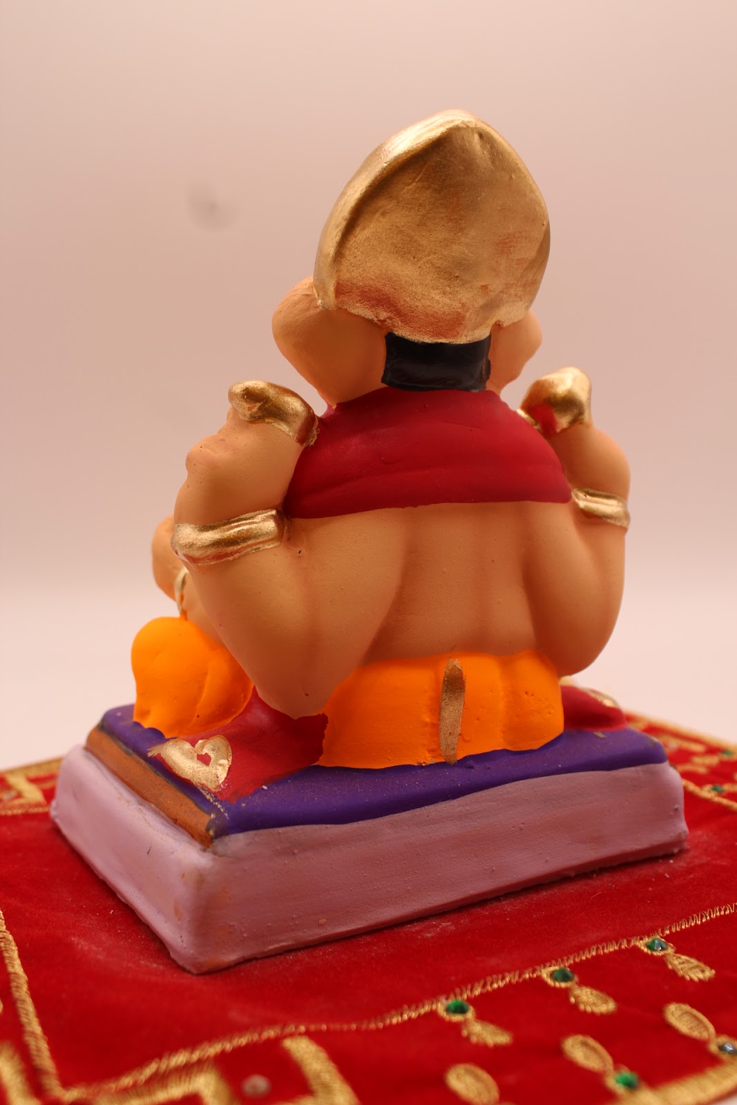 Eco-friendly 6 inch Ganesh idol, back view