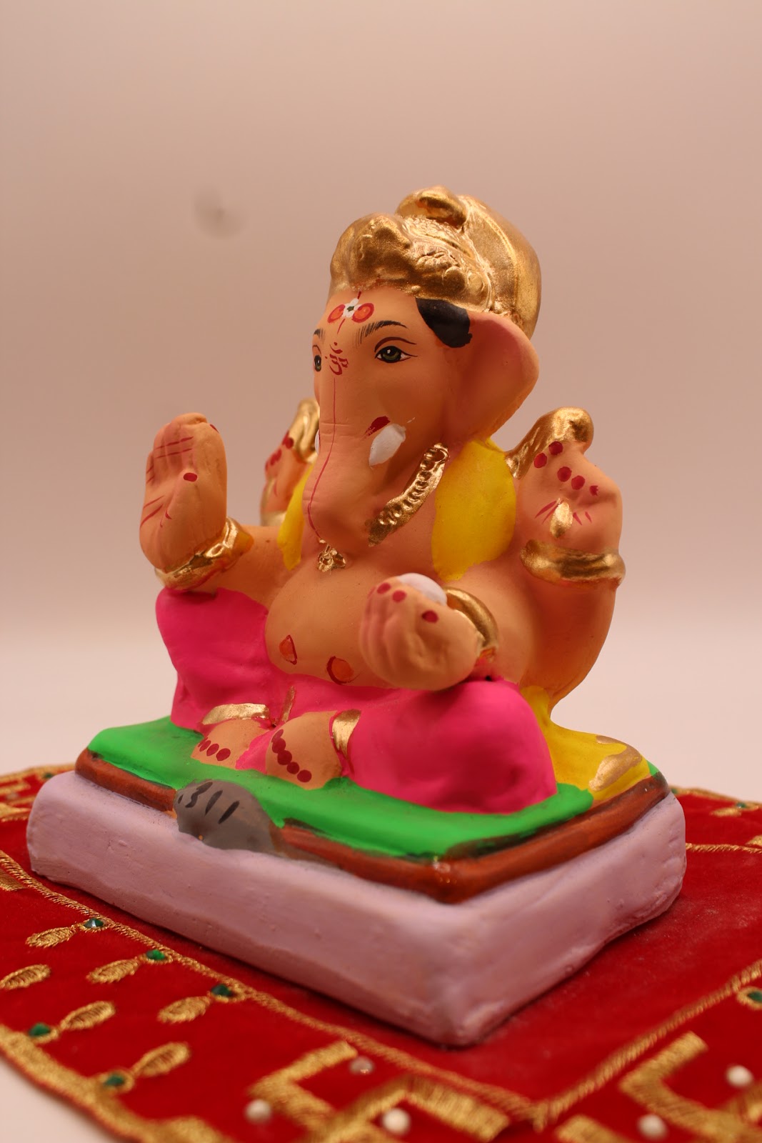 Eco-friendly 6 inch Ganesh idol, opposite side view