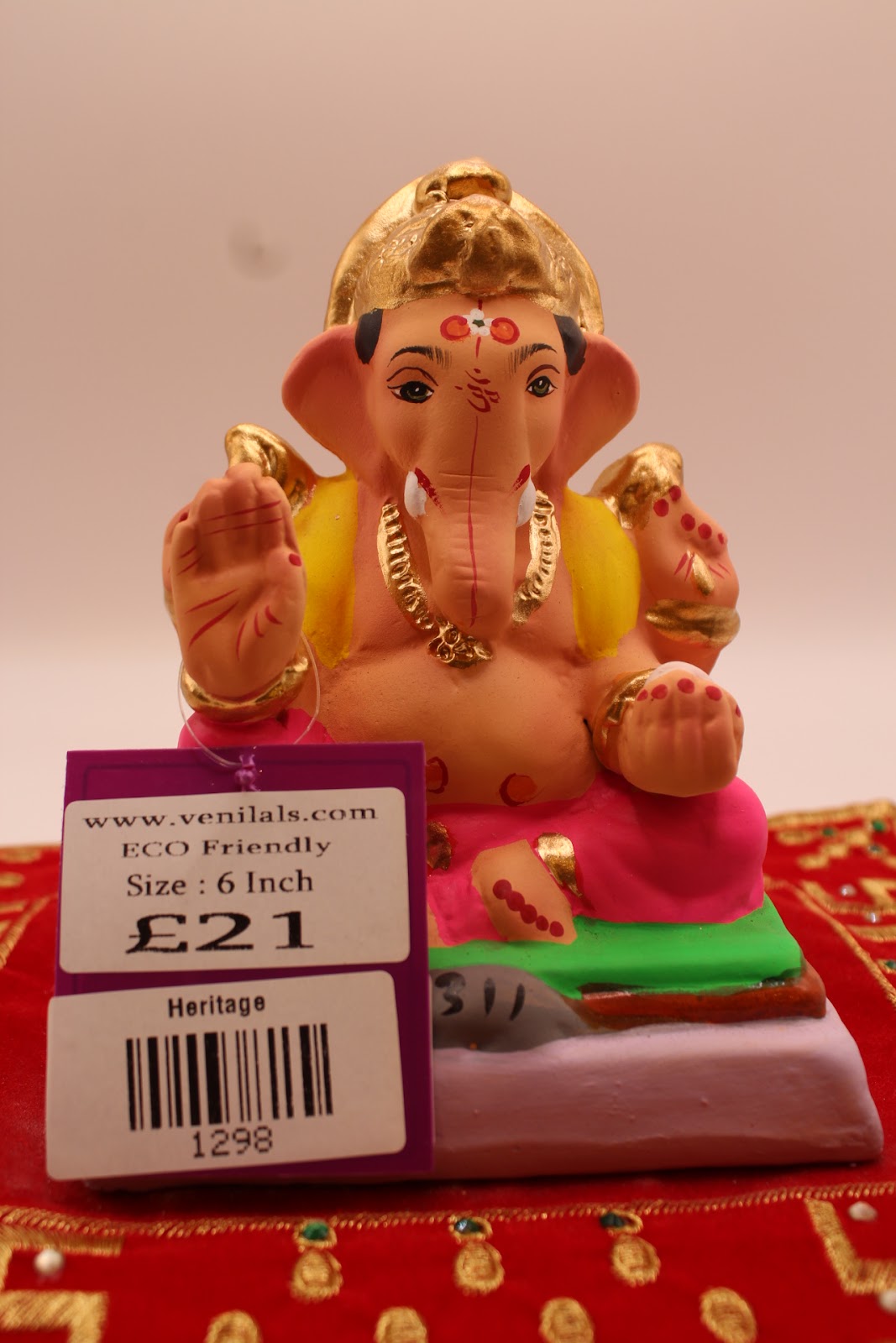 Eco-friendly 6 inch Ganesh idol with price tag