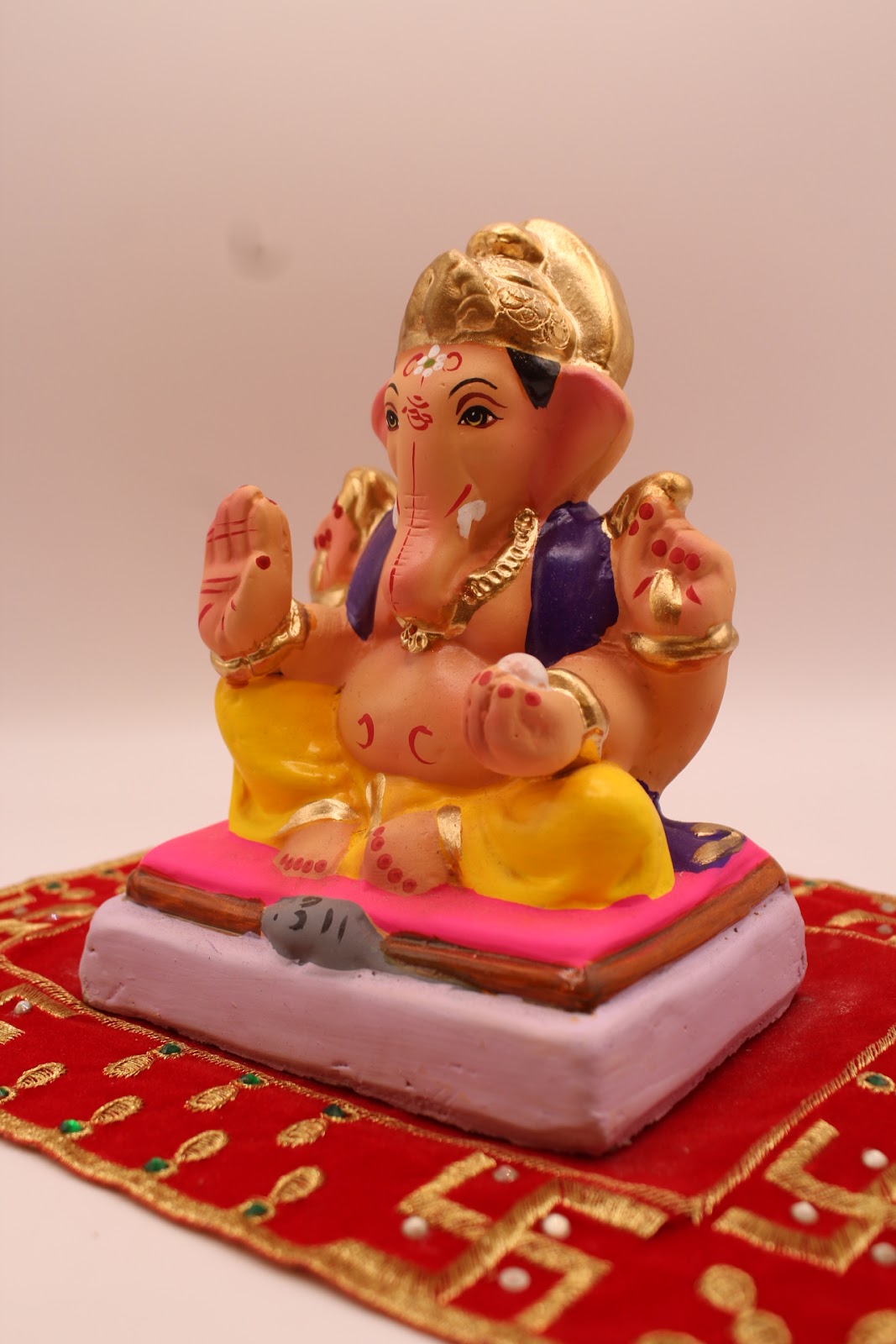 Eco-friendly 6 inch Ganesh idol, opposite side view