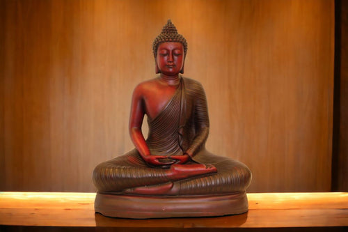 Buddha buddh buddha sitting Showpiece Home decore Red