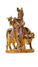 Load image into Gallery viewer, Lord Krishna,Bal gopal Statue,Home,Temple,Office decore(3cm x 2cm x 0.5cm) Gold