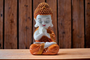 Buddha buddh buddha sitting medium Showpiece Home decore OrangeOrangeOrange