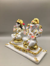 Load image into Gallery viewer, Laxmi Ganpati Hindu God Hindu God Ganesh and laxmi fiber idol White