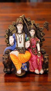 Lord Ram Darbar statue for Home/Office decoration( 10cm x14.5cm x5.5cm) Mixcolor