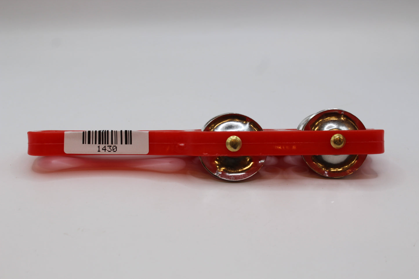 Red kartal manjeera with handle, 21 x 5 inch — barcode label