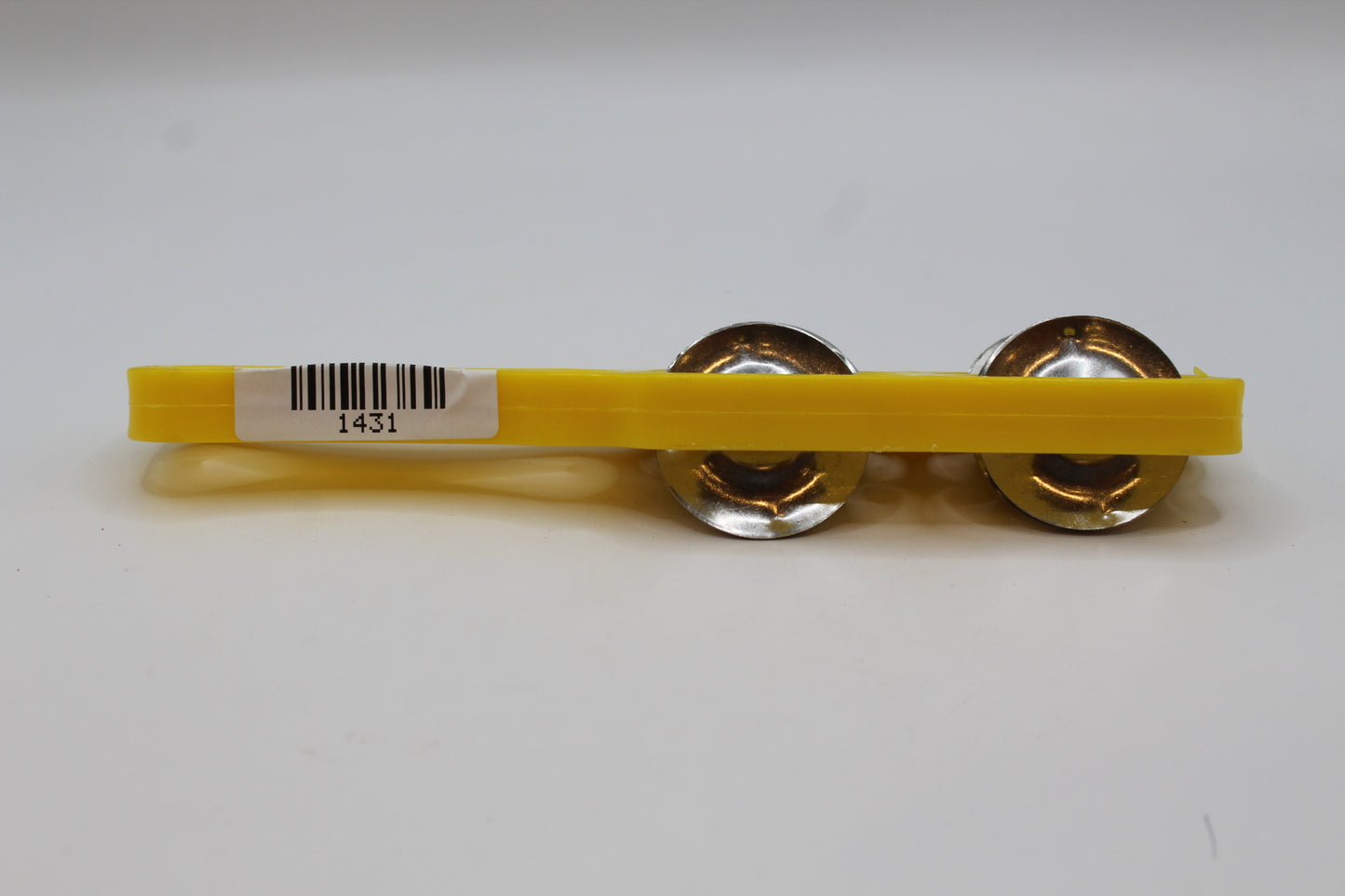 Yellow kartal manjeera with handle, 21 x 5 inch — barcode label