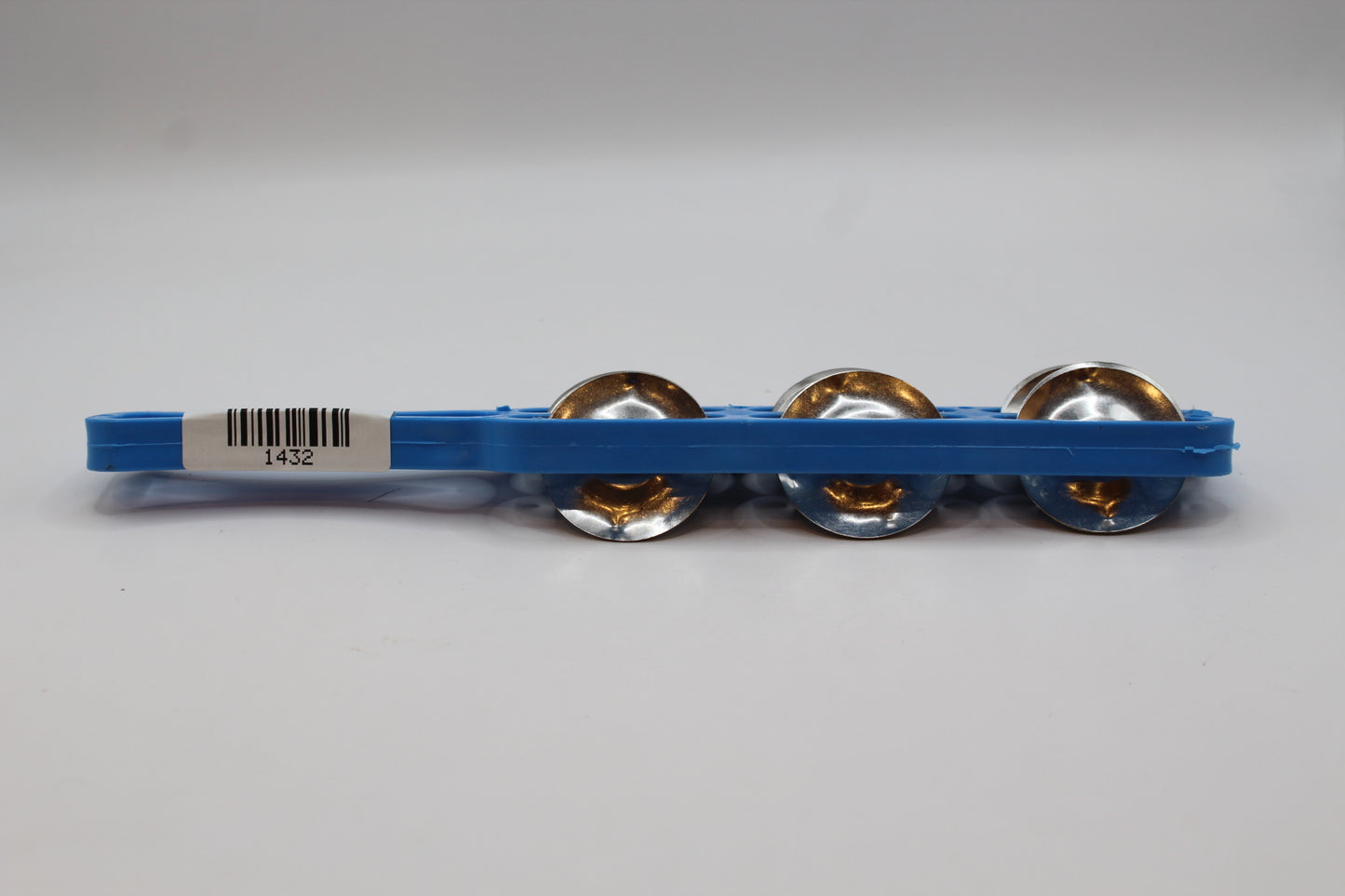 Blue kartal manjeera with handle, 27 x 5 inch — barcode label