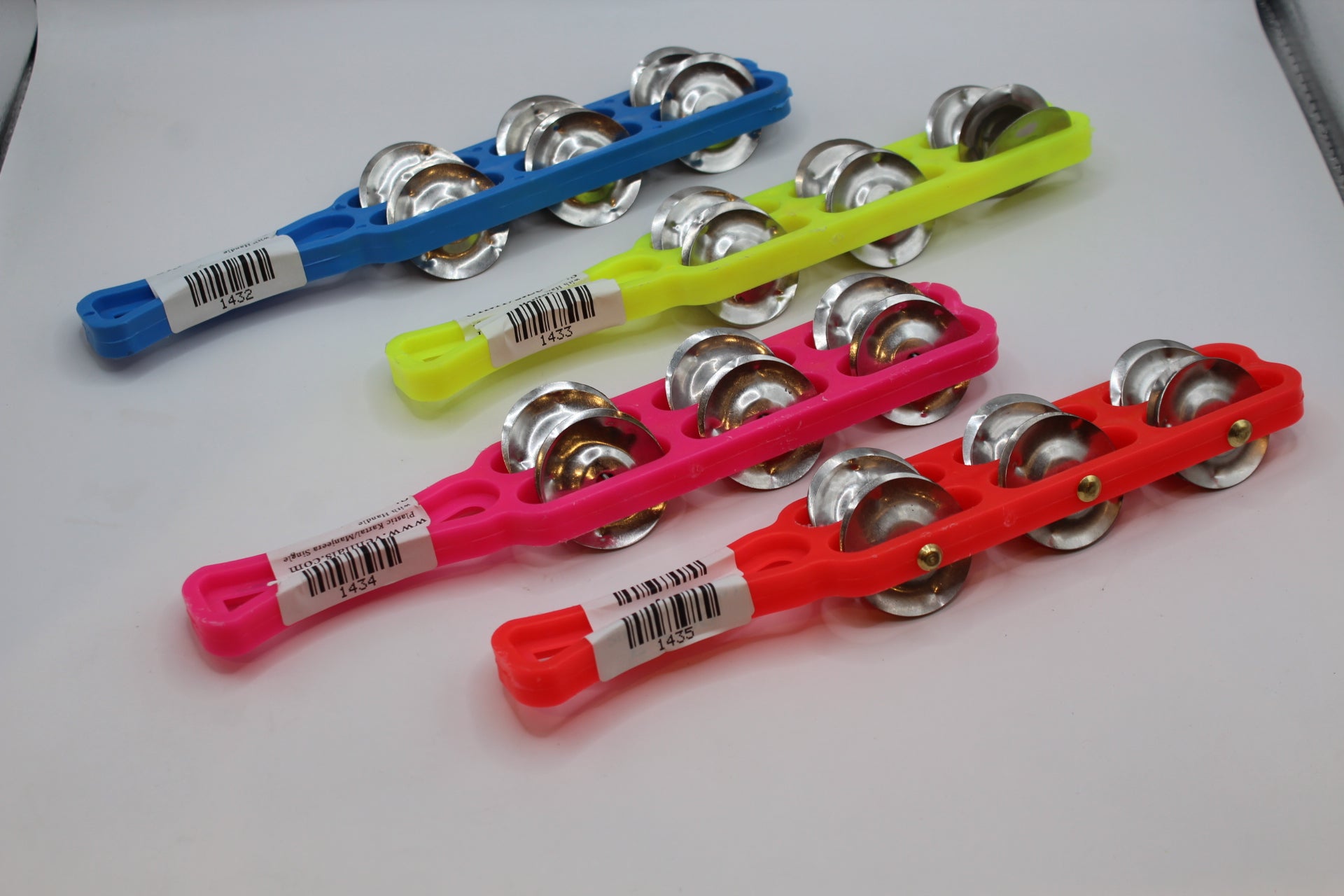 27 inch kartal manjeera with handle in blue, lime, pink and red