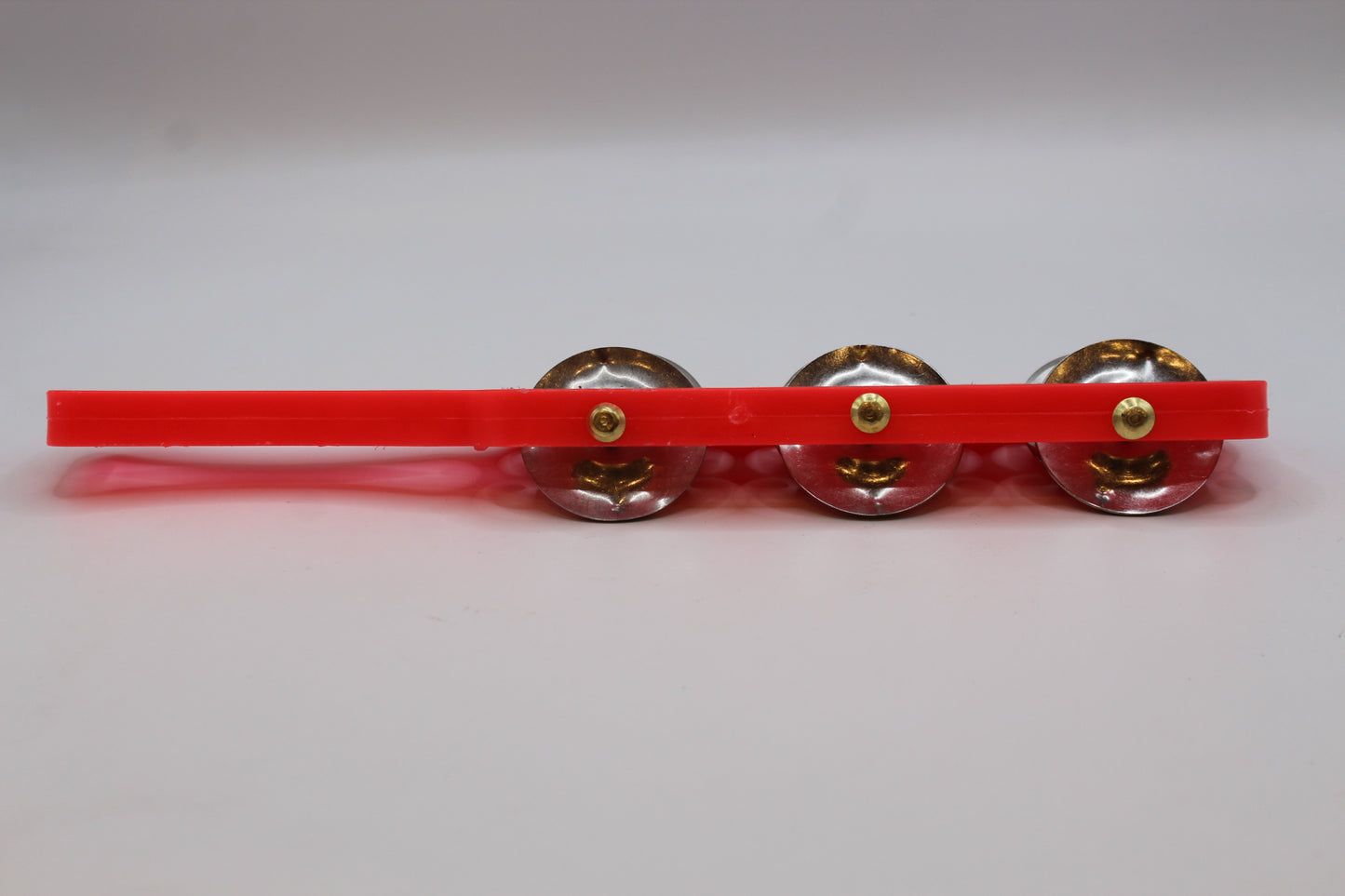 Red kartal manjeera with handle, 27 x 5 inch — side