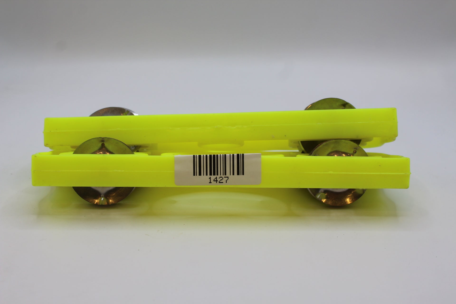Yellow plastic kartal manjeera twin set — barcode label
