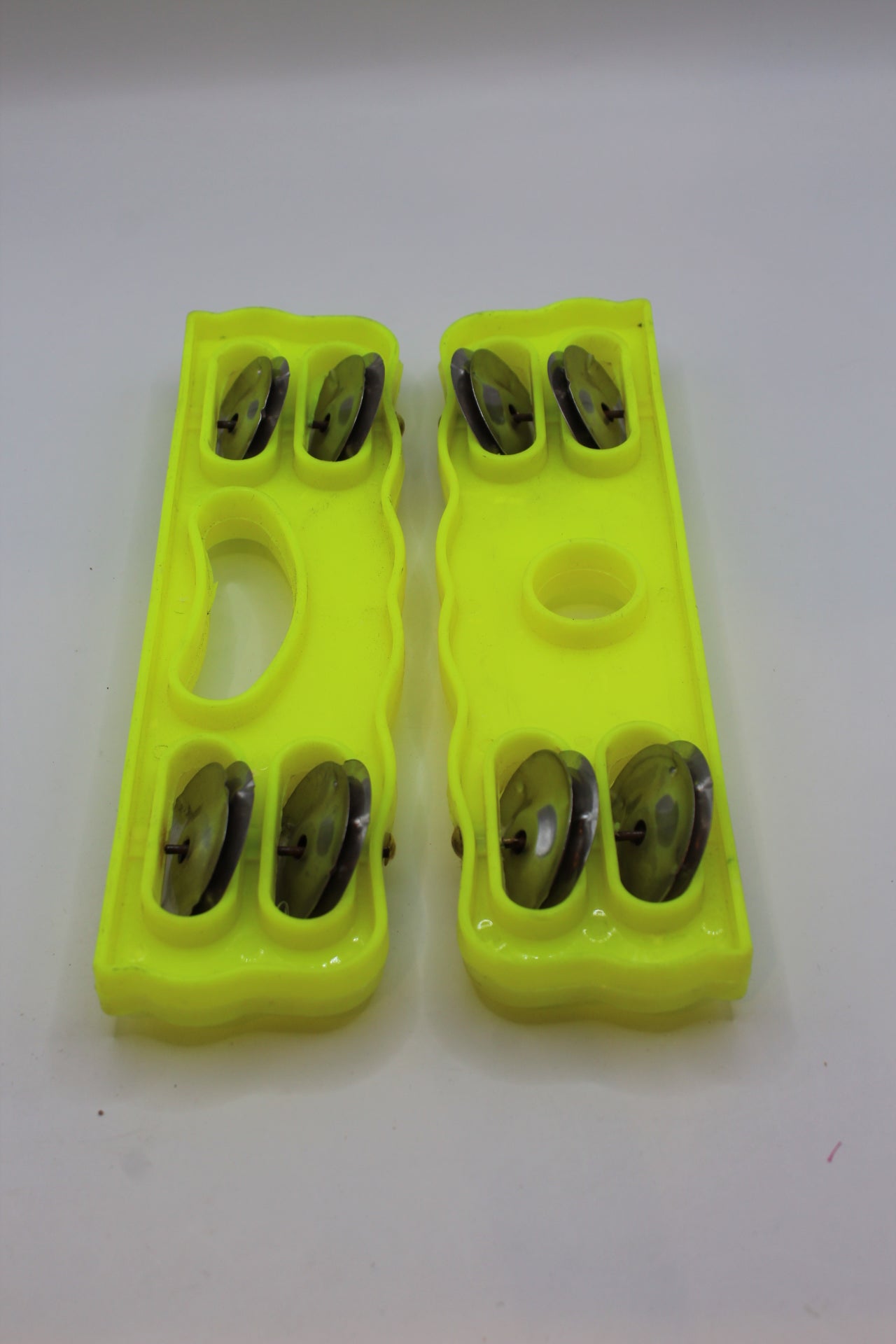 Yellow plastic kartal manjeera twin set — pair