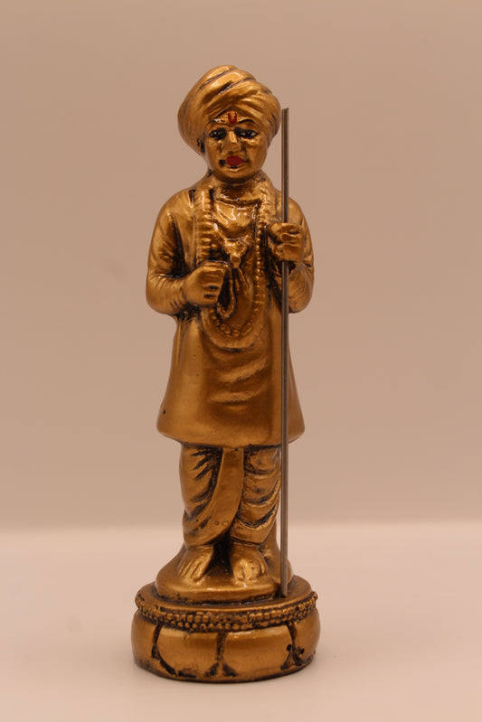 Gold Jalaram Bapa resin murti, front