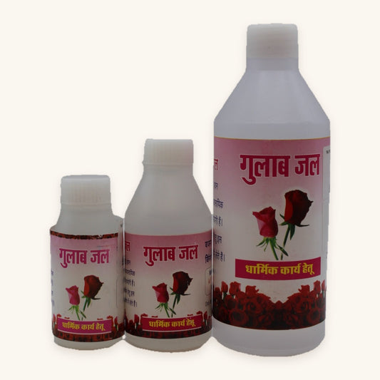Gulabjal rose water in 50ml, 100ml and 250ml bottles