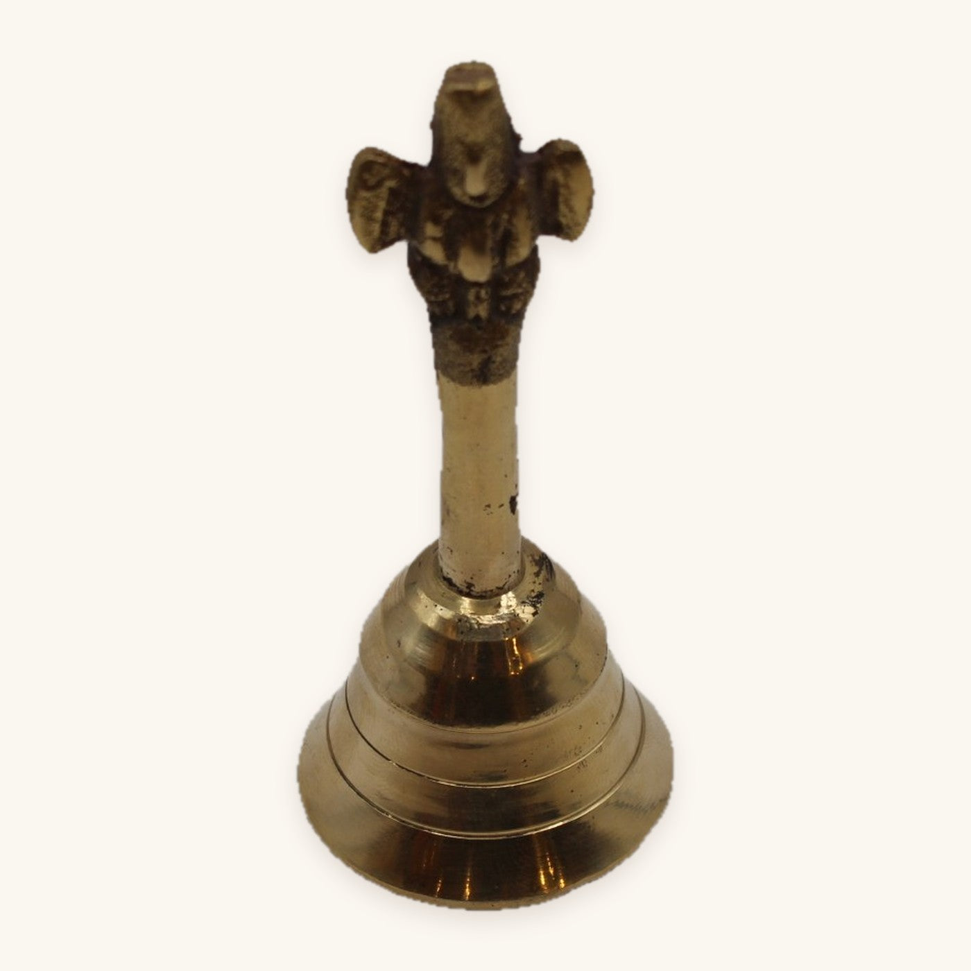 Brass pooja bell, side view