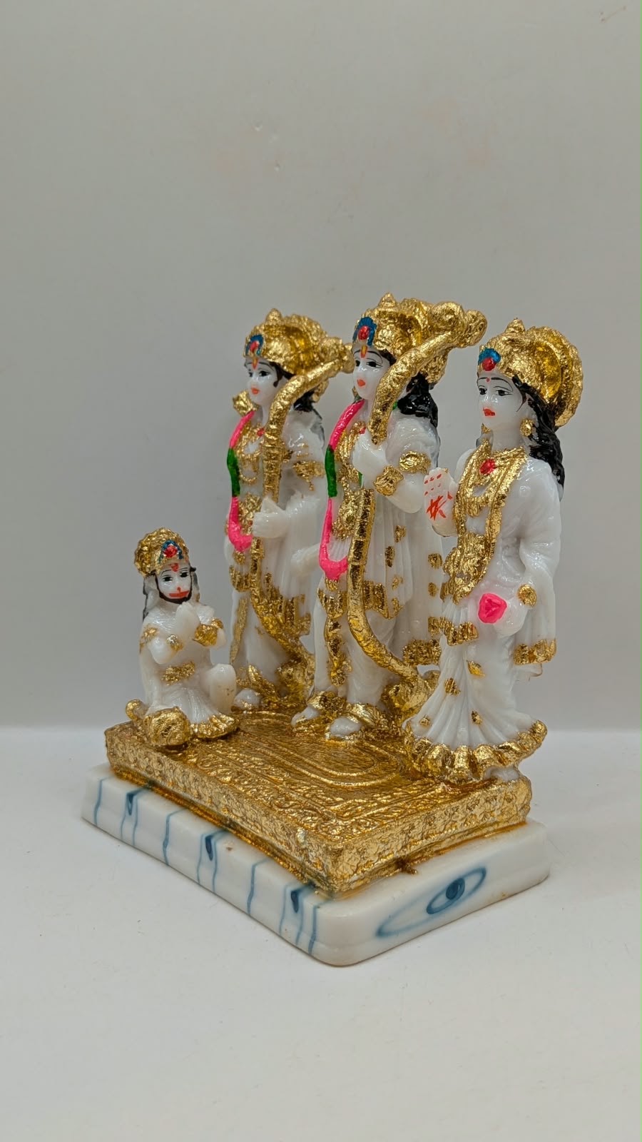 White and gold Ram Darbar statue, other side view
