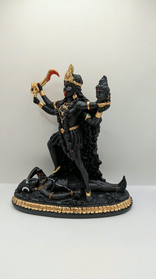Black and gold Kali Maa statue, front view
