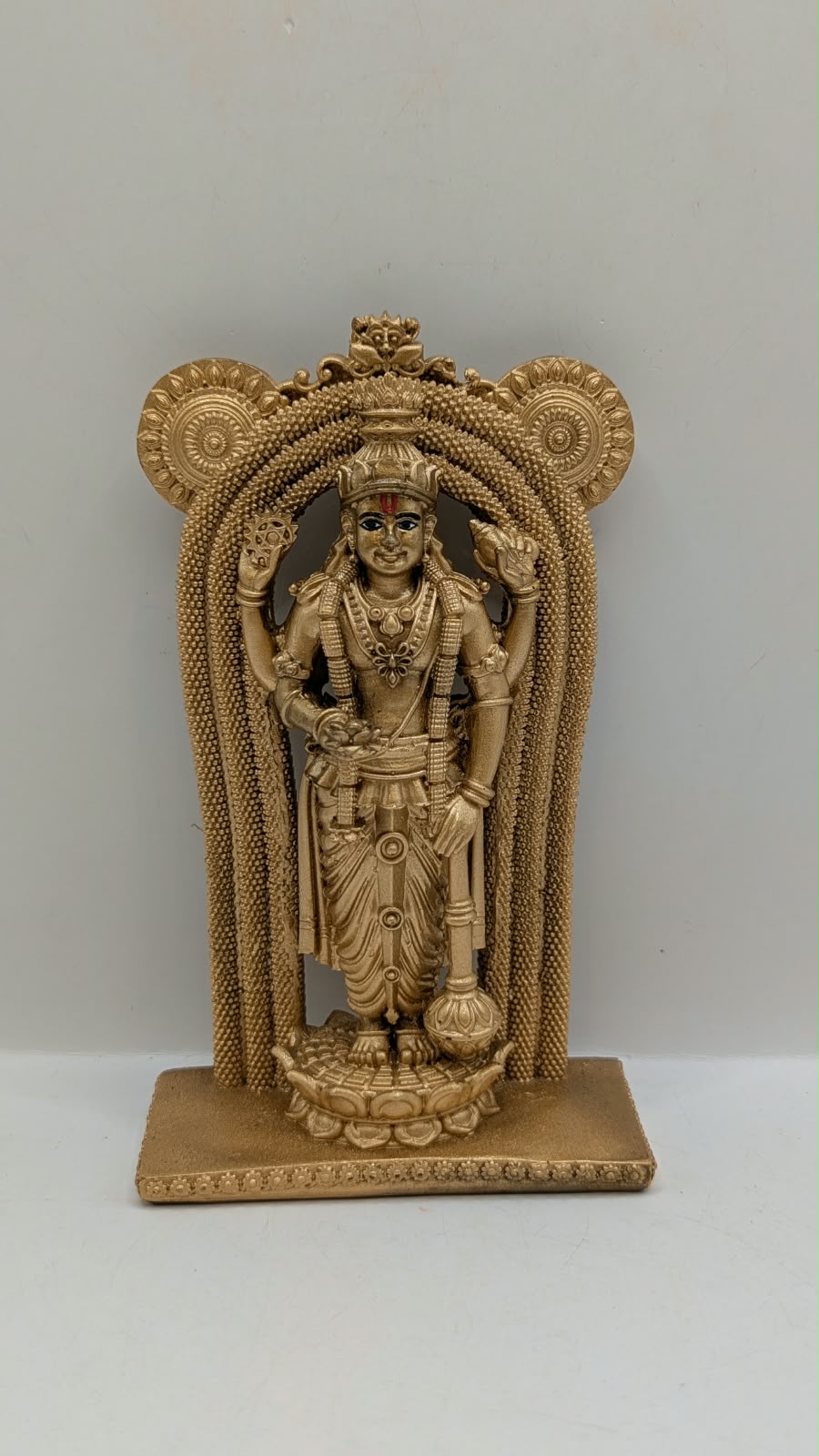 Gold Guruvayurappan Vishnu statue, front view