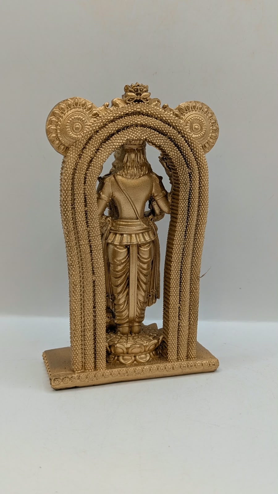 Gold Guruvayurappan Vishnu statue, back view