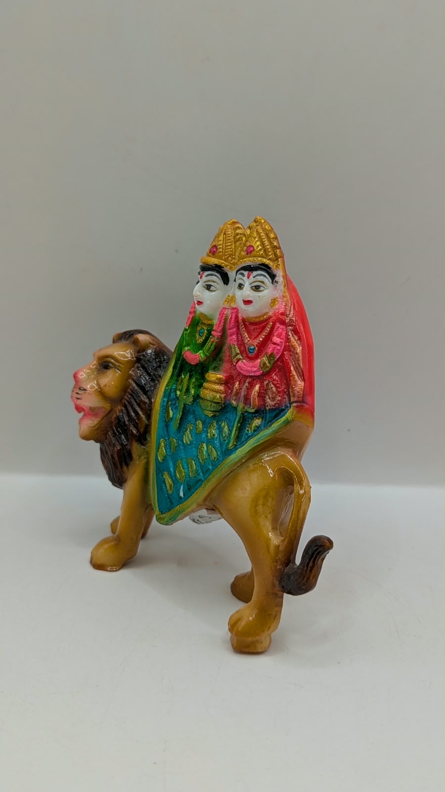 Chamunda Maa on lion statue, other side view