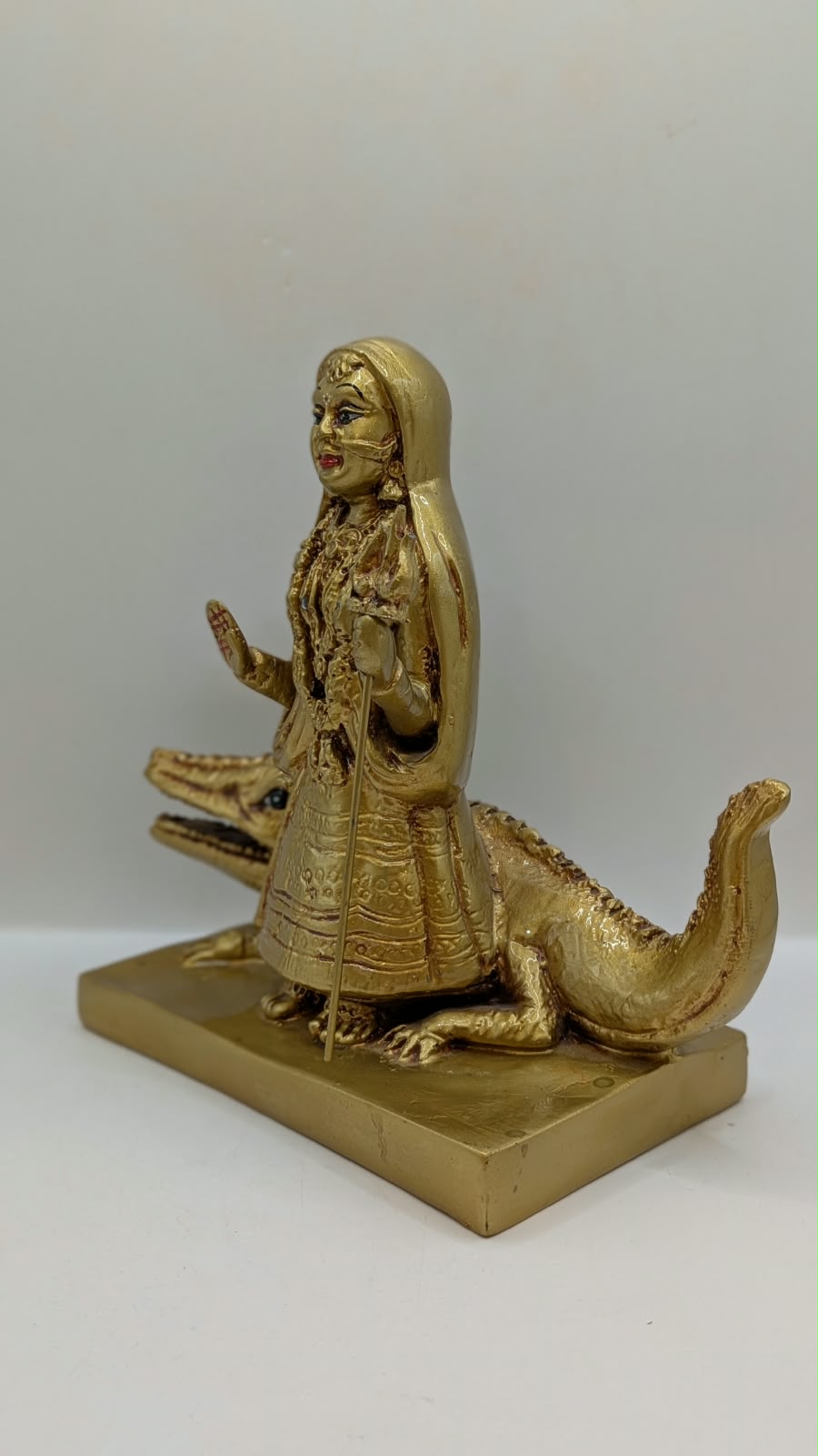 Gold Khodiyar Maa statue, other side view