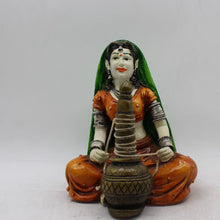 Load image into Gallery viewer, Rajasthani Girl,Rajasthani lady,Musician girl Rajasthani statue,idolOrange color