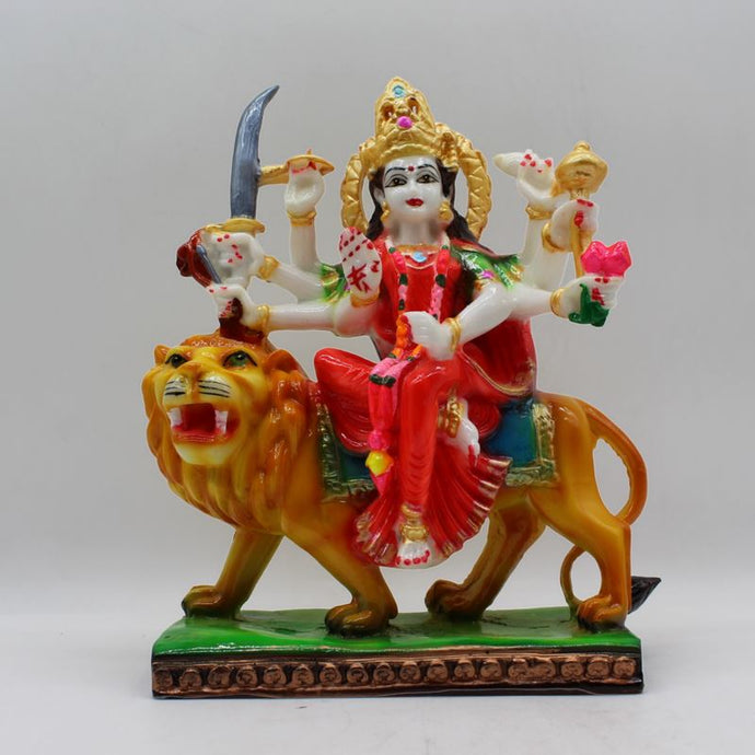 Ambe Mata Statue/ Durga Mata Murati / Durga Idol. Shakti Statue-Ambe Ma Idol Office-White Painted Bengali Durga Maa Murti-Durga Ma Idol-Ambe Maa Statue-Durga.AMBE MA HINDU Goddess  Statue Figurine Mataji Shakti Maa Ambaji