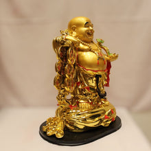 Load image into Gallery viewer, Lucky Laughing Buddha,statue,Happy sitting,luckey man,Happy man Gold