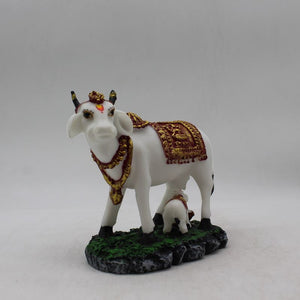 Kamdhenu Cow Gau Mata,Nandi cow Statue Kamdhenu Hindu God For Home Decor White